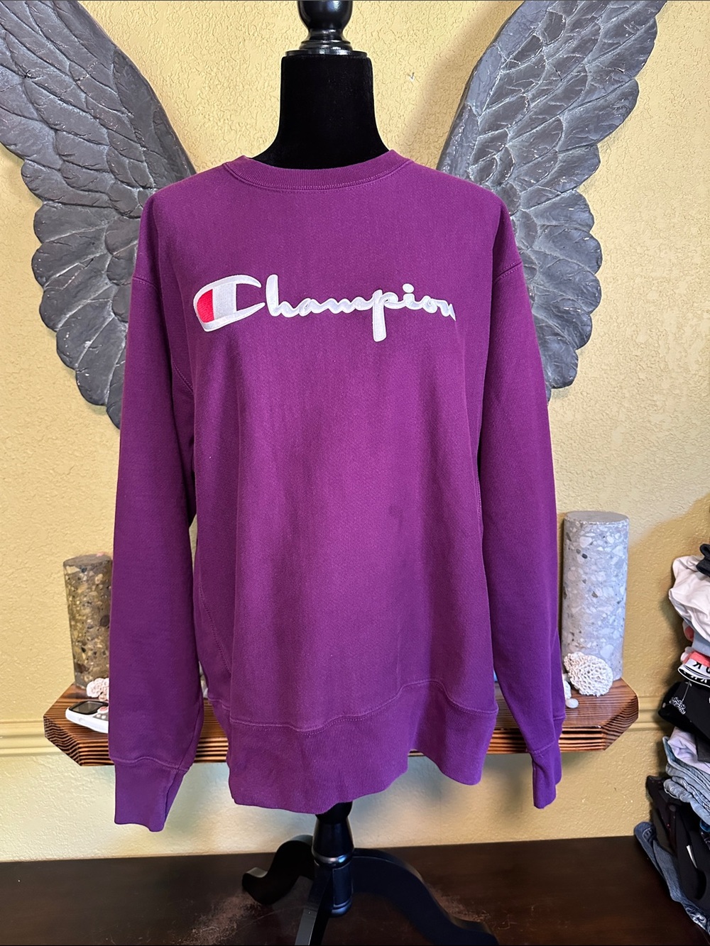 Champion Men's Crewneck Sweatshirt in Purple